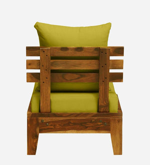 Rigby Sheesham Wood 1 Seater Sofa In Rustic Teak Finish