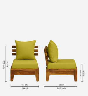 Rigby Sheesham Wood 1 Seater Sofa In Rustic Teak Finish