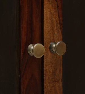 Radhe Sheesham Wood Floor Rested Mandir With Door in Provincial Teak