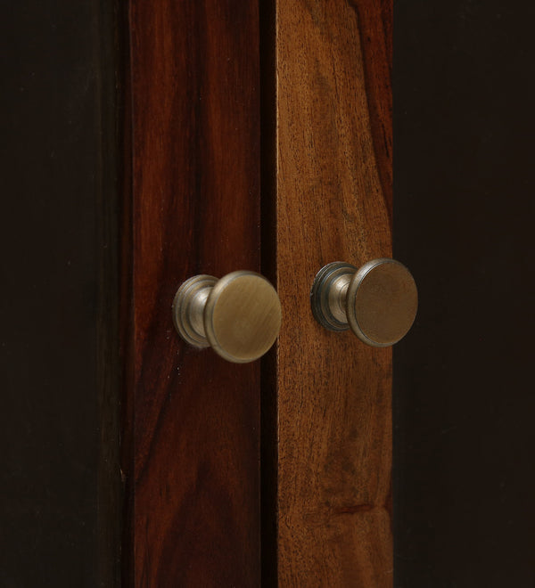 Radhe Sheesham Wood Floor Rested Mandir With Door in Provincial Teak