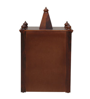 Siya Sheesham Wood Floor Rested Mandir Without Door in Honey Oak