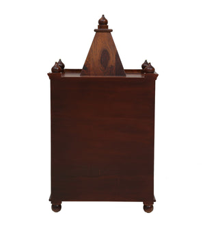 Tiana Sheesham Wood Floor Rested Mandir With Door in honey oak