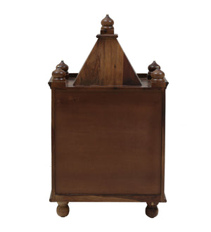 Radhe Sheesham Wood Floor Rested Mandir With Door in Provincial Teak