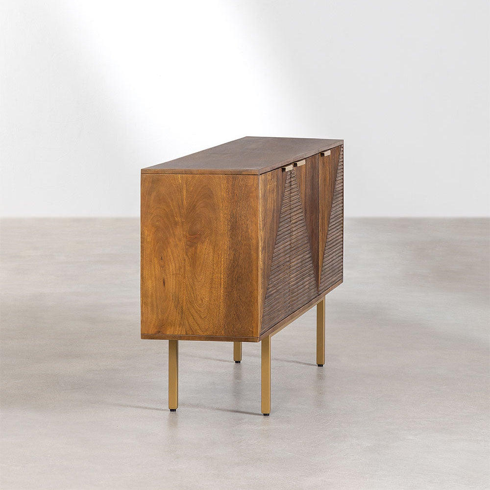 Carlem Solid Mango wood Sideboard with 3 Door in Natural Finish