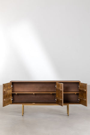 Carlem Solid Mango wood Sideboard with 3 Door in Natural Finish