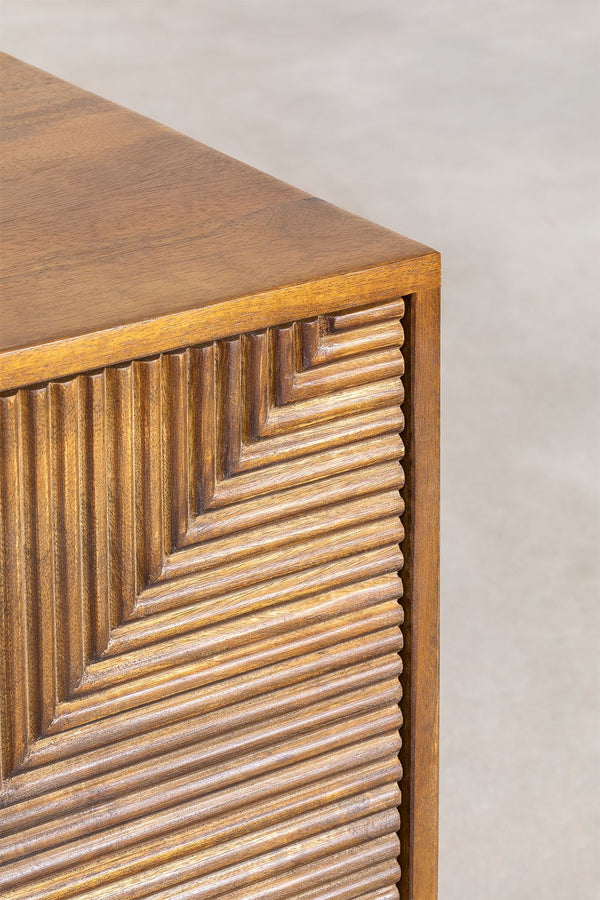 Carlem Solid Mango wood Sideboard with 3 Door in Natural Finish