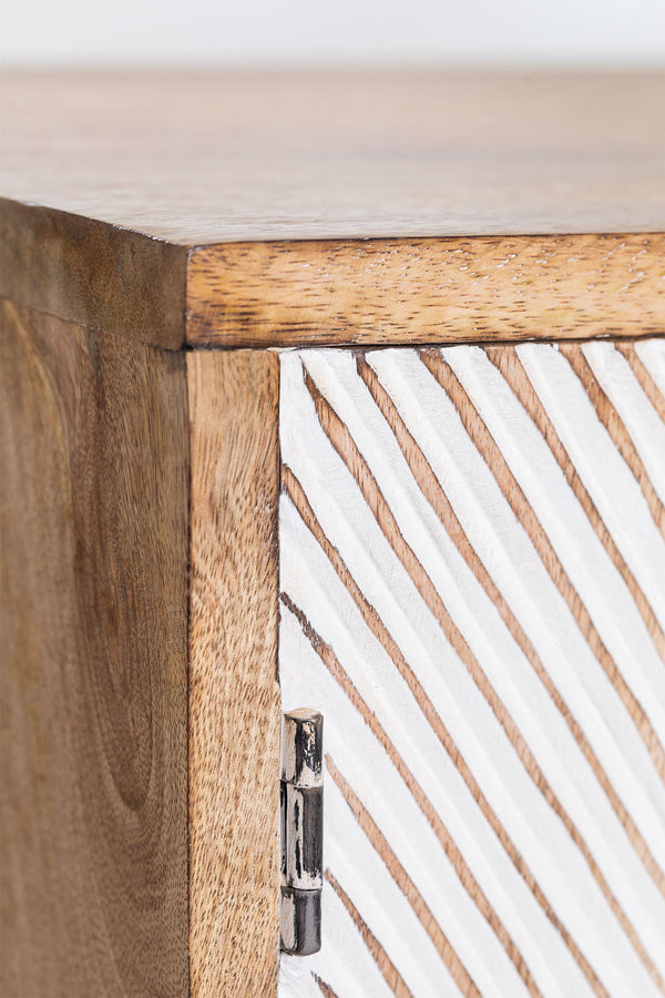 Eos Solid Mango Wood Cabinet with Two Door in Natural Finish
