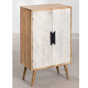 Eos Solid Mango Wood Cabinet with Two Door in Natural Finish