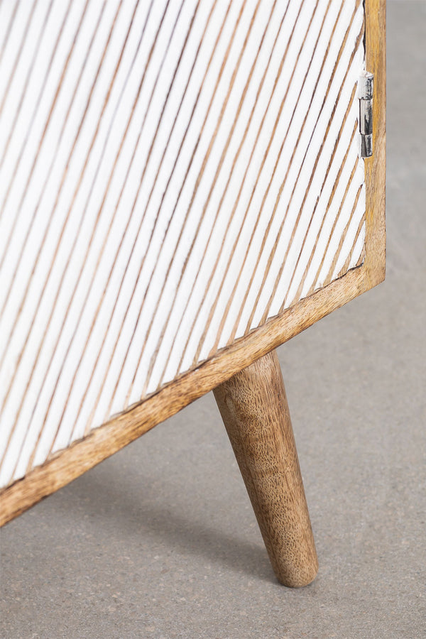 Eos Solid Mango Wood Cabinet with Two Door in Natural Finish