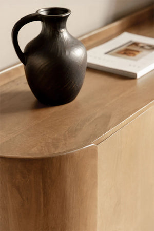 Smarto Solid Mango wood Sideboard with 3 Door in Natural Finish