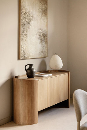 Smarto Solid Mango wood Sideboard with 3 Door in Natural Finish