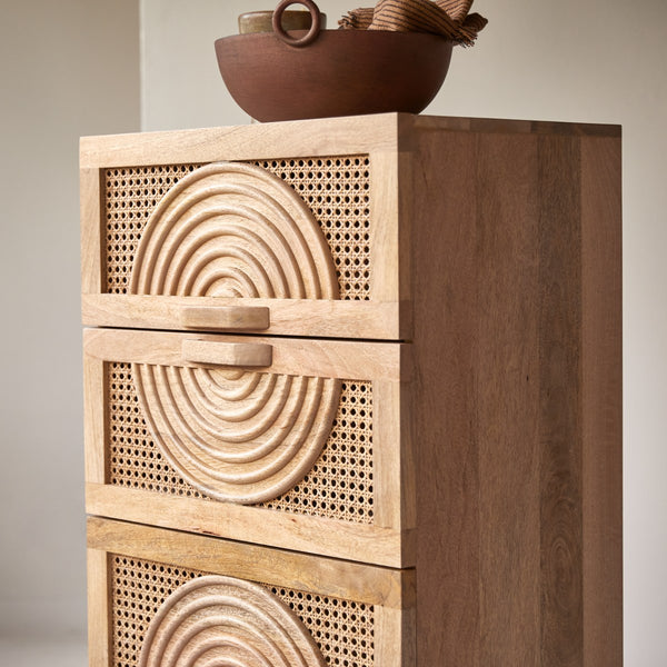 Galatea Solid Mango Wood Chest of Drawer With 4 Drawer in Natural Finish