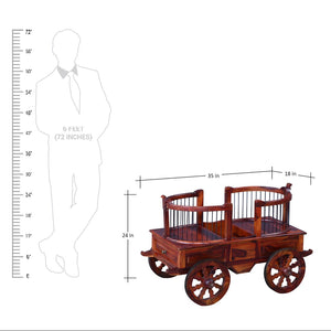 Ciramika Sheesham Wood Bar Trolley in Honey Oak finish