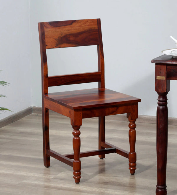 Siramika Sheesham Wood Dining Chairs In Honey Oak (Set Of 2)