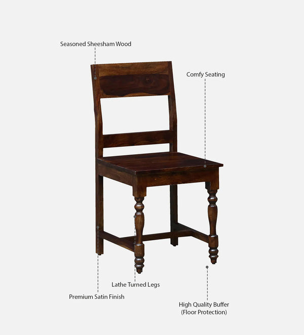 Siramika Sheesham Wood Dining Chairs In Provincial Teak Finish (Set Of 2)