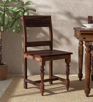 Siramika Sheesham Wood Dining Chairs In Provincial Teak Finish (Set Of 2)