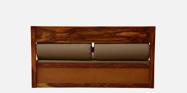 Ciramika Sheesham Wood Pull Out Sofa Cum Bed In Honey Oak Finish