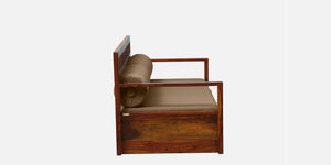 Ciramika Sheesham Wood Pull Out Sofa Cum Bed In Honey Oak Finish