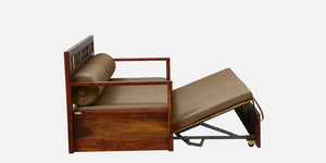 Ciramika Sheesham Wood Pull Out Sofa Cum Bed In Honey Oak Finish