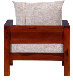 Ciramika Sheesham Wood 1 Seater Sofa in Honey Oak finish