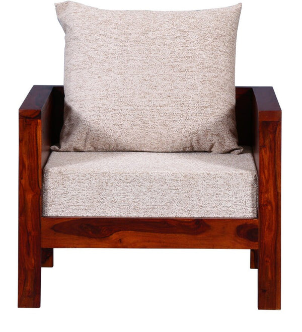 Ciramika Sheesham Wood 1 Seater Sofa in Honey Oak finish