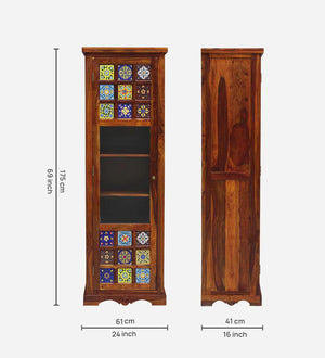 Ciramika Sheesham Wood Book Case in Honey Oak Finish