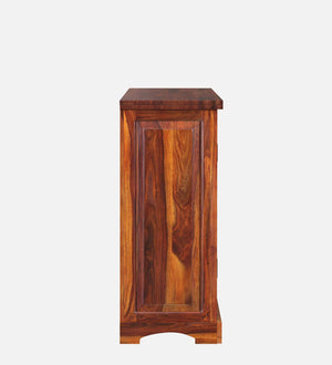 Ciramika Sheesham Wood Bar Cabinet In Honey Oak Finish