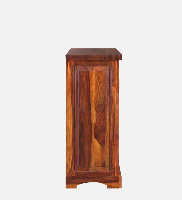 Ciramika Sheesham Wood Bar Cabinet In Honey Oak Finish
