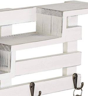 Mango Wood Floating Wallshelf In White Colour