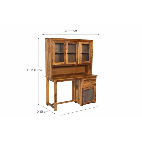 Wer Sheesham Wood Study Table in Teak Finish