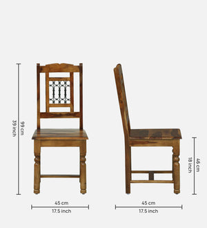 Stafford Sheesham Wood Dining Chair In Provincial Teak Finish (Set Of 2)