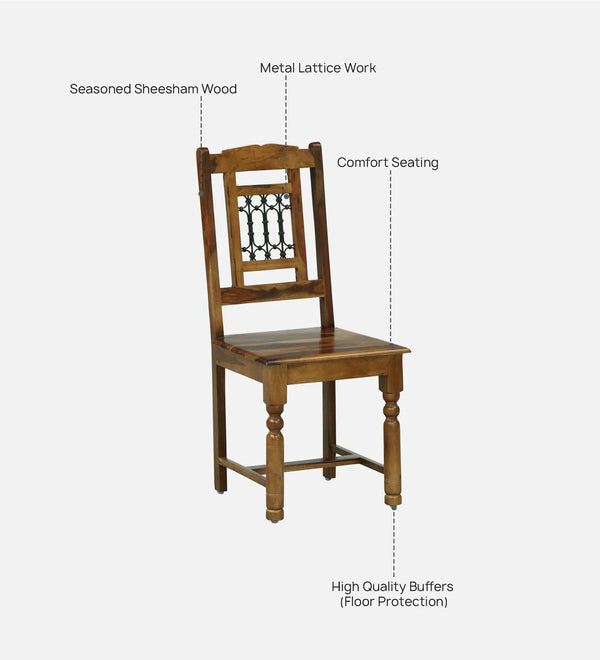 Stafford Sheesham Wood Dining Chair In Provincial Teak Finish (Set Of 2)