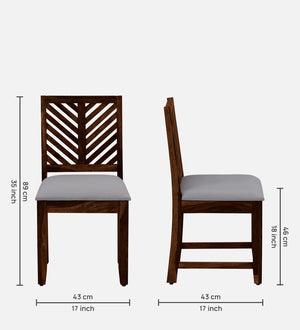 Tourconing Sheesham Wood Dining Chairs In Provincial Teak Finish (Set Of 2)
