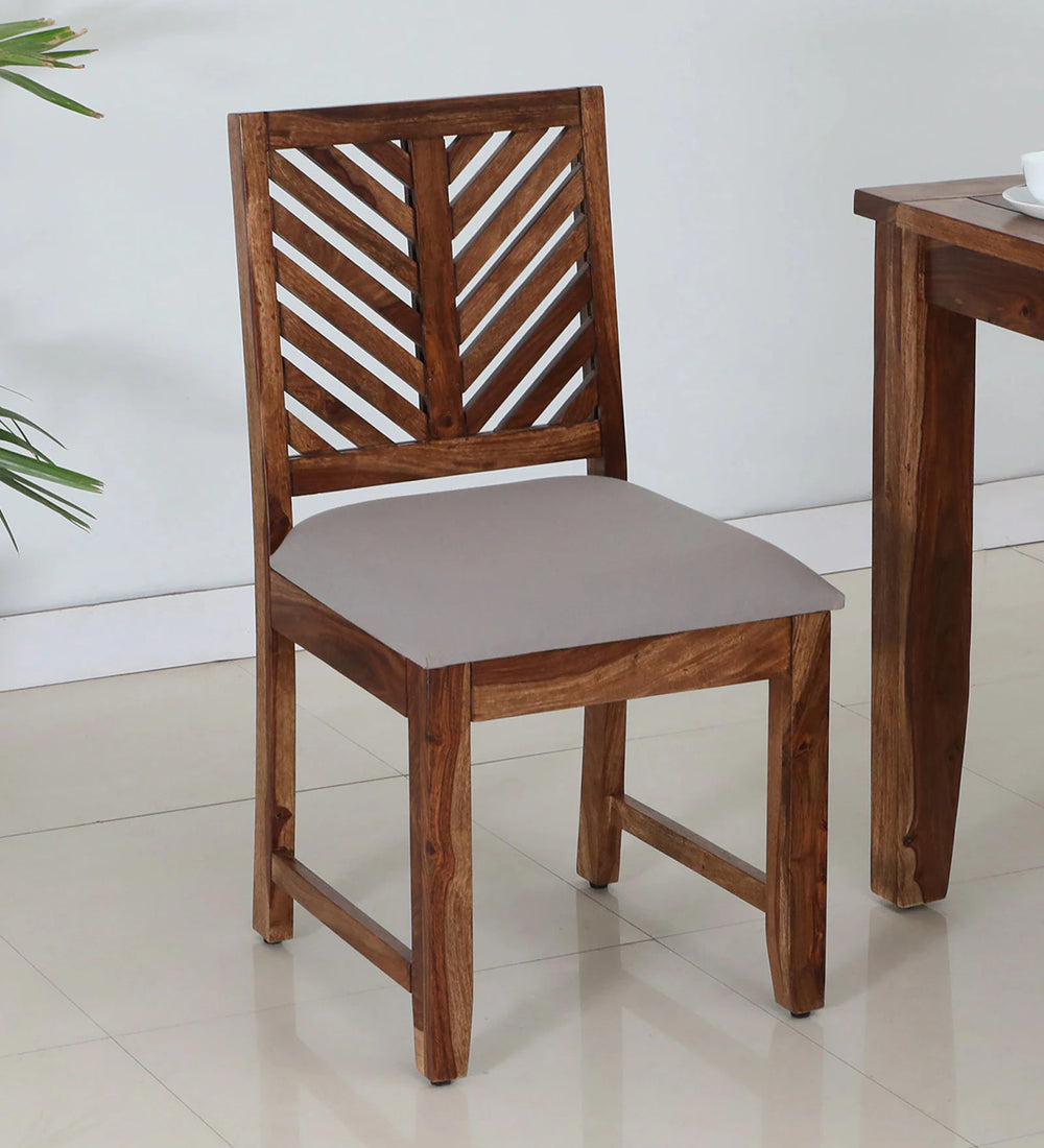 Tourconing Sheesham Wood Dining Chairs In Rustic Teak Finish (Set Of 2)