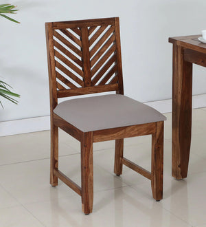 Tourconing Sheesham Wood Dining Chairs In Rustic Teak Finish (Set Of 2)