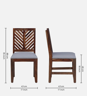 Tourconing Sheesham Wood Dining Chairs In Rustic Teak Finish (Set Of 2)