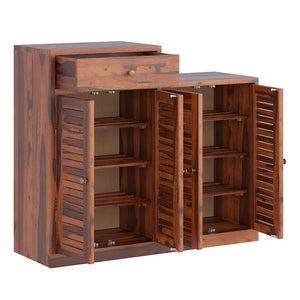 Danta Sheesham Wood Shoerack In Honey Oak Finish