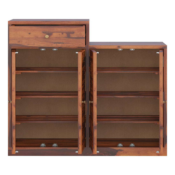 Danta Sheesham Wood Shoerack In Honey Oak Finish