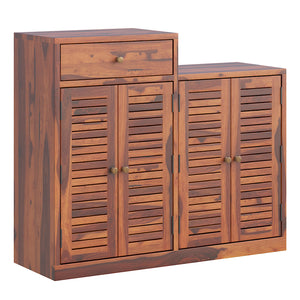 Danta Sheesham Wood Shoerack In Honey Oak Finish