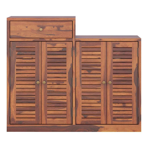 Danta Sheesham Wood Shoerack In Honey Oak Finish
