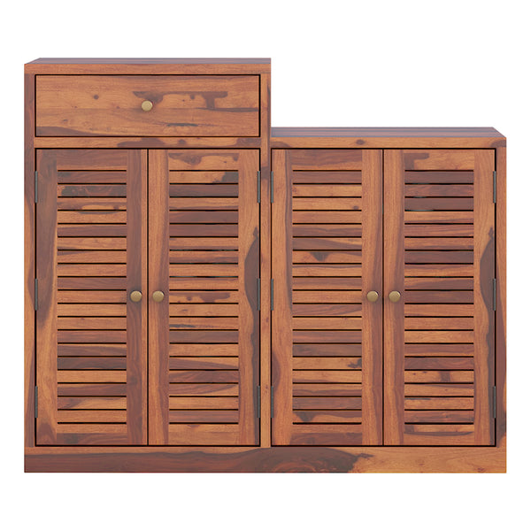 Danta Sheesham Wood Shoerack In Honey Oak Finish