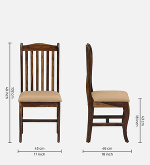 Calvo Sheesham Wood Dining Chairs In Provincial Teak Finish (Set Of 2)