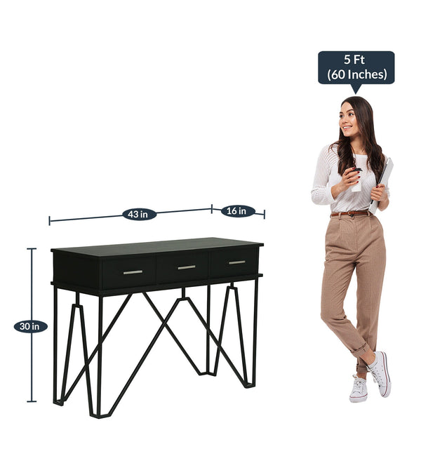 Ziggy Metal Study Table In Black Colour