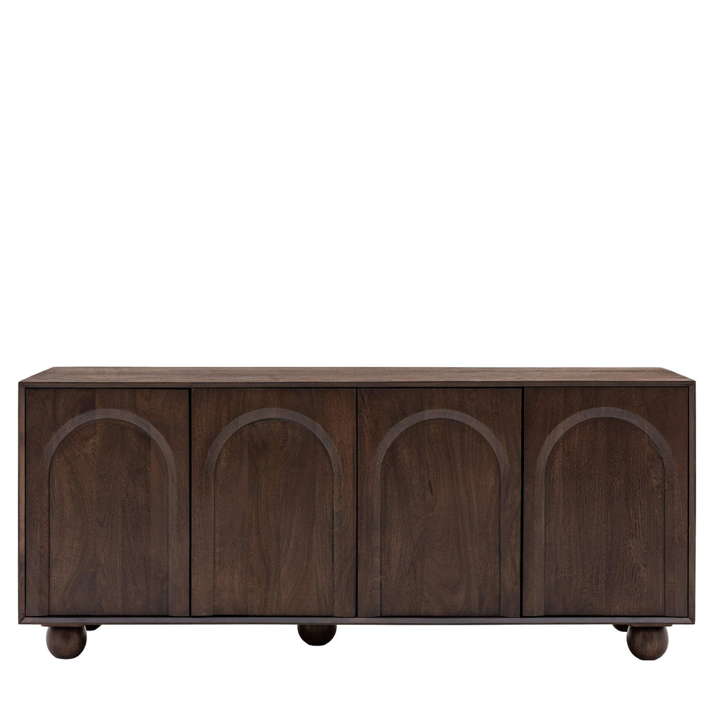 Atlas Solid Mango wood Sideboard with 4 Door in Dark Finish