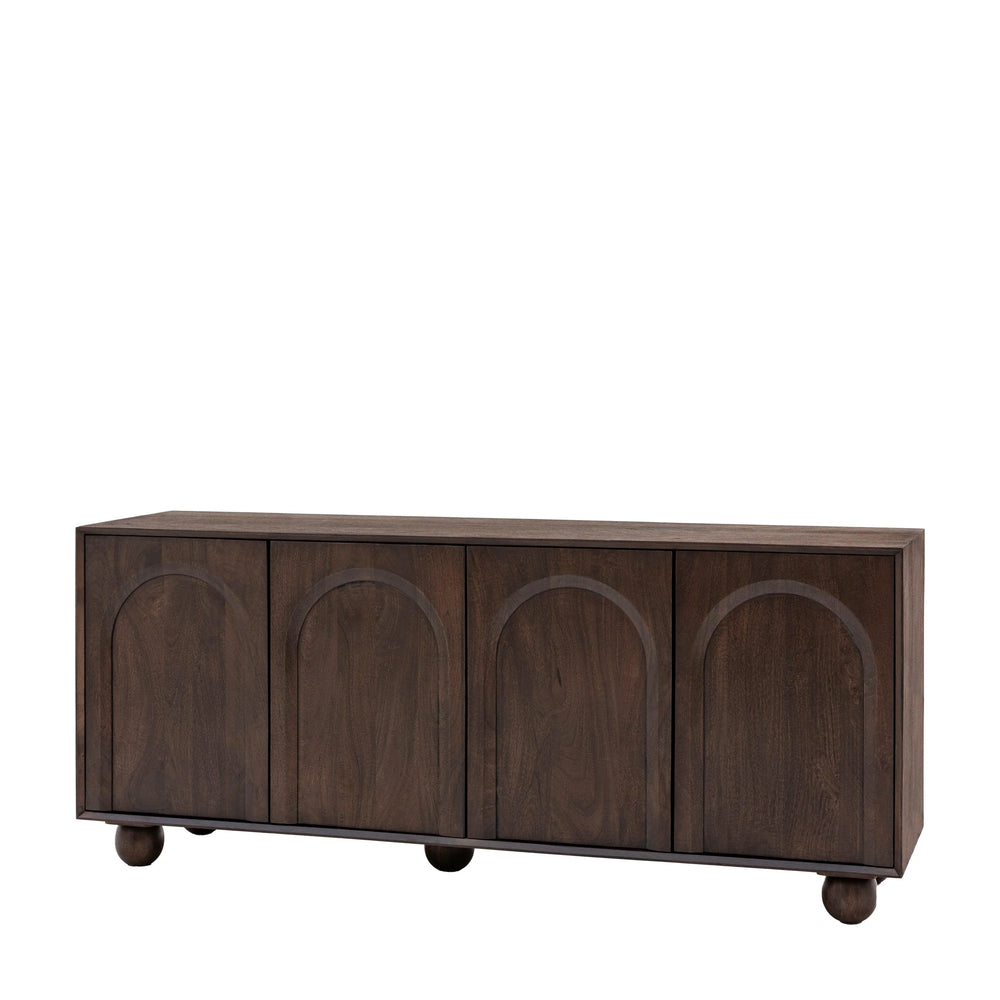 Atlas Solid Mango wood Sideboard with 4 Door in Dark Finish