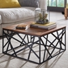 Picture of Solid Wood Coffee Table With Puzzle Iron Base