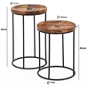 Picture of Solid Wood And Iron Set Of 2 Stool