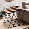 Picture of Solid Wood And Iron X Set Of 3 Tables