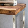 Picture of Solid Wood Sheesham Console Table Supported With Chrome Frame