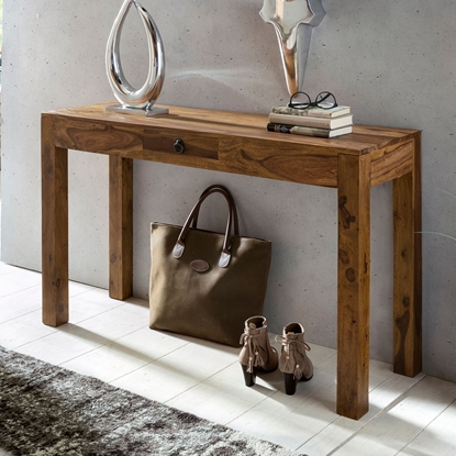 Picture of Brindley Solid Wood Console Table In Honey Oak Finish
